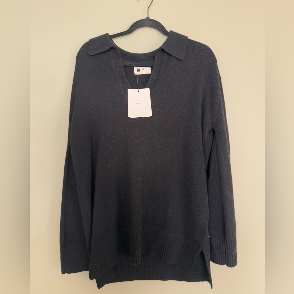 Dissh THEODORE BLACK KNIT JUMPER